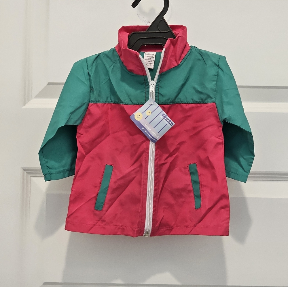 Max Grey Colorful Kids' Jacket with Zipper, NWT, Size 9-12 months